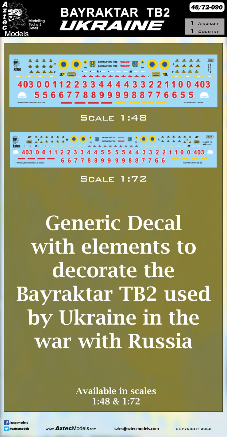 D-090 Bayraktar TB2 Ukrainian Air Force Generic decal