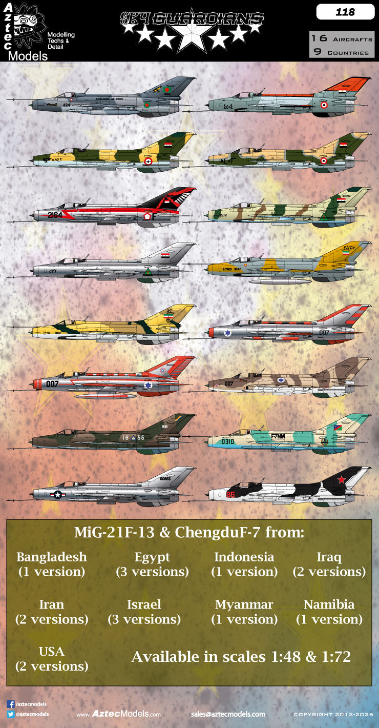 D-118 Sky Guardians (MiG-21F-13 & Chengdu F-7) – Aztec Models