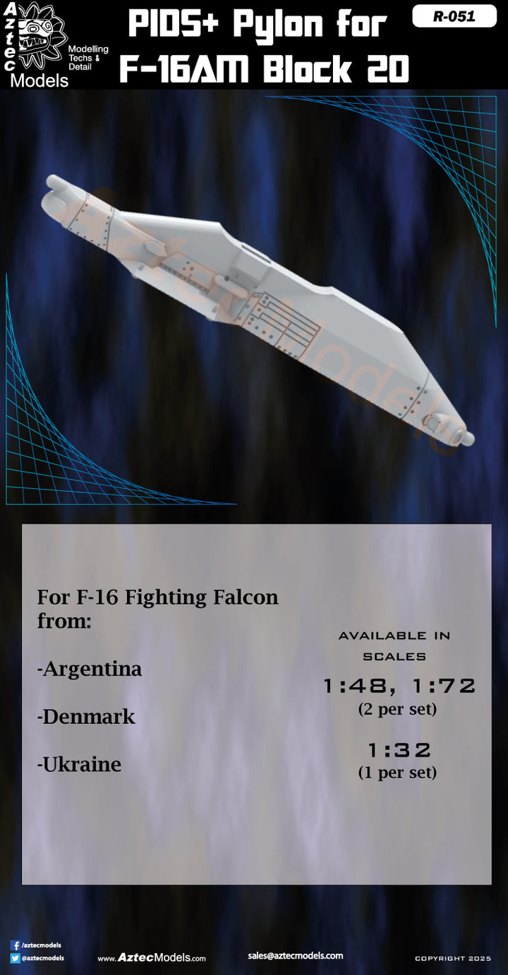 R-051 PIDS+ Pylon for F-16AM Block 20 – Aztec Models