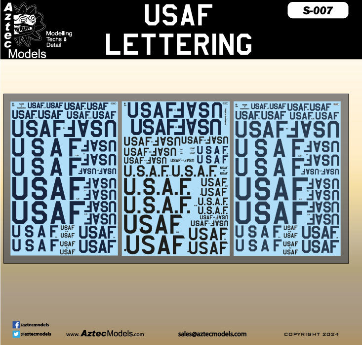 Usaaf Lettering S-007 USAF Lettering – Aztec Models