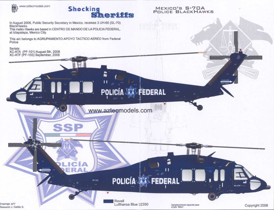D-032 UH-60 BlackHawk Mexican Federal Police – Aztec Models