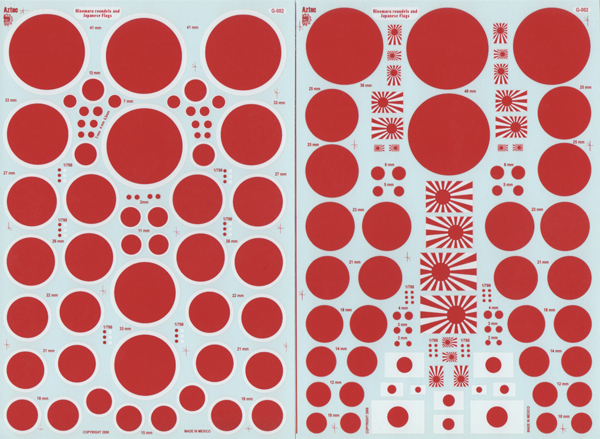 G-002 Generic Decals Hinomaru (Japanese flags and roundels) – Aztec Models
