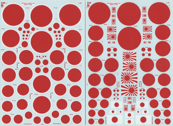 G-002 Generic Decals Hinomaru (Japanese flags and roundels)