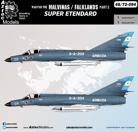 D-094 War for the Falklands/Malvinas 2 Super Etendard – Aztec Models